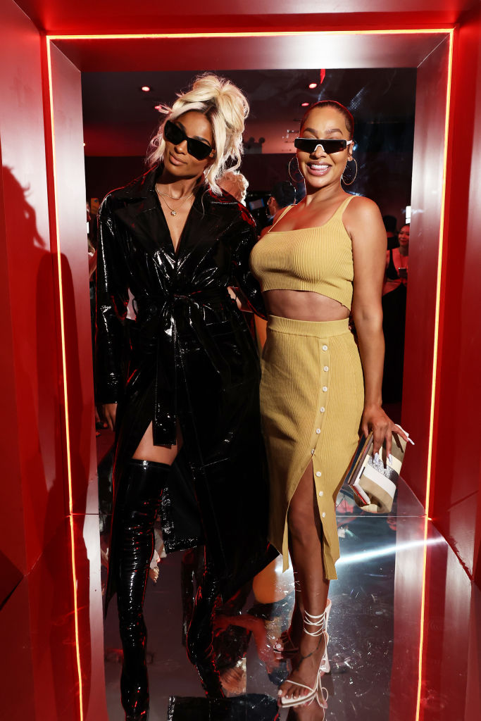 NEW YORK, NEW YORK - SEPTEMBER 08: (L-R) Ciara and La La Anthony attend the REVOLVE Gallery NYFW Presentation At Hudson Yards on September 8, 2022 in New York City. (Photo by Arturo Holmes/Getty Images for REVOLVE)