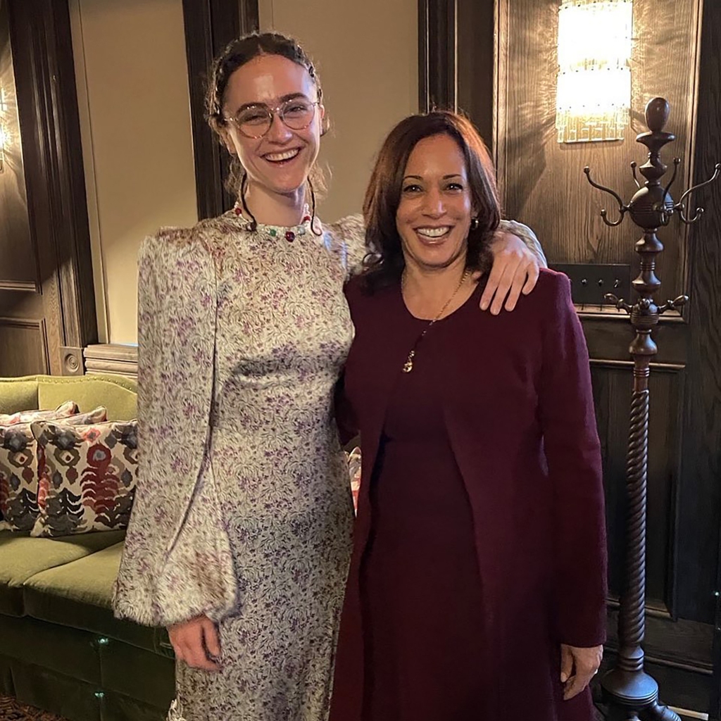Vice President Kamala Harris and her step-daughter Ella Emhoff. 