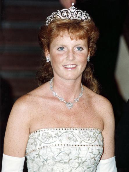 On a 1989 royal visit to Canada, Sarah Ferguson, then the Duchess of York, wore the York Diamond tiara, which was a gift from Queen Elizabeth and Prince Philip for her wedding to their son, Prince Andrew. Unlike most royal weddings, where the bride wears an old tiara on loan from the Queen, the prince's parents commissioned Garrard to create a brand new piece.