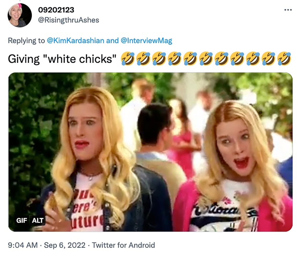 Some compared Kardashian's shoot to the 2004 comedy "White Chicks." 