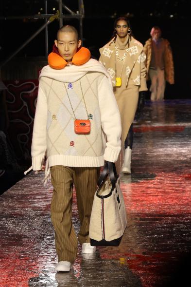 Xu Muen walks the runway at the Tommy Factory.