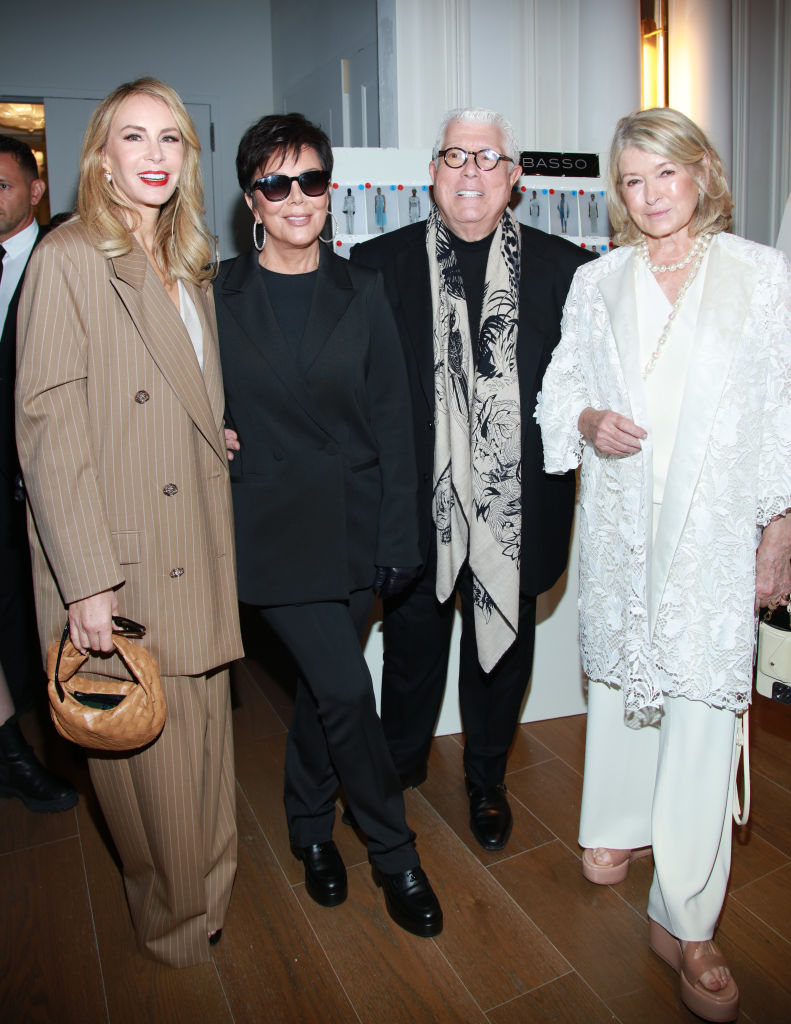NEW YORK, NEW YORK - SEPTEMBER 12: (L-R) Guest, Kris Jenner, Dennis Basso and Martha Stewart attend the Dennis Basso fashion show during September 2022 - New York Fashion Week: The Shows at The Pierre Hotel on September 12, 2022 in New York City. (Photo by Steven Simione/Getty Images for NYFW: The Shows )