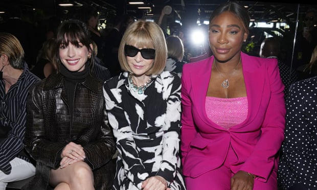 Anne Hathaway, Anna Wintour and Serena Williams in the front row. 