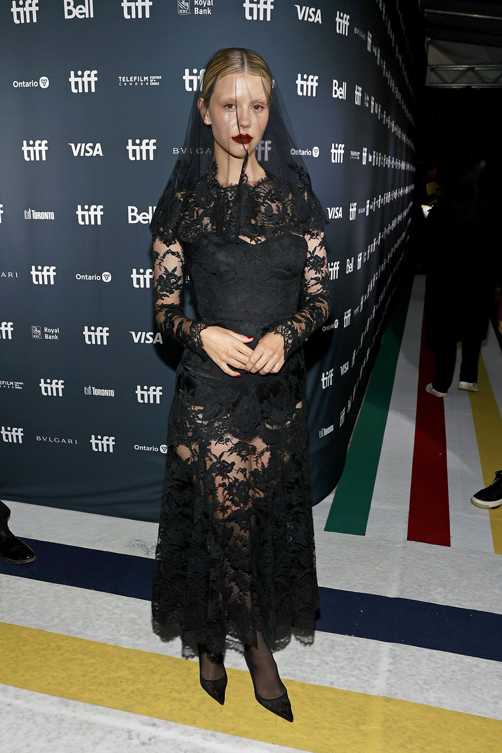 Mia Goth Wore Dolce & Gabbana Alta Moda To The 'Pearl' Toronto Film Festival Premiere