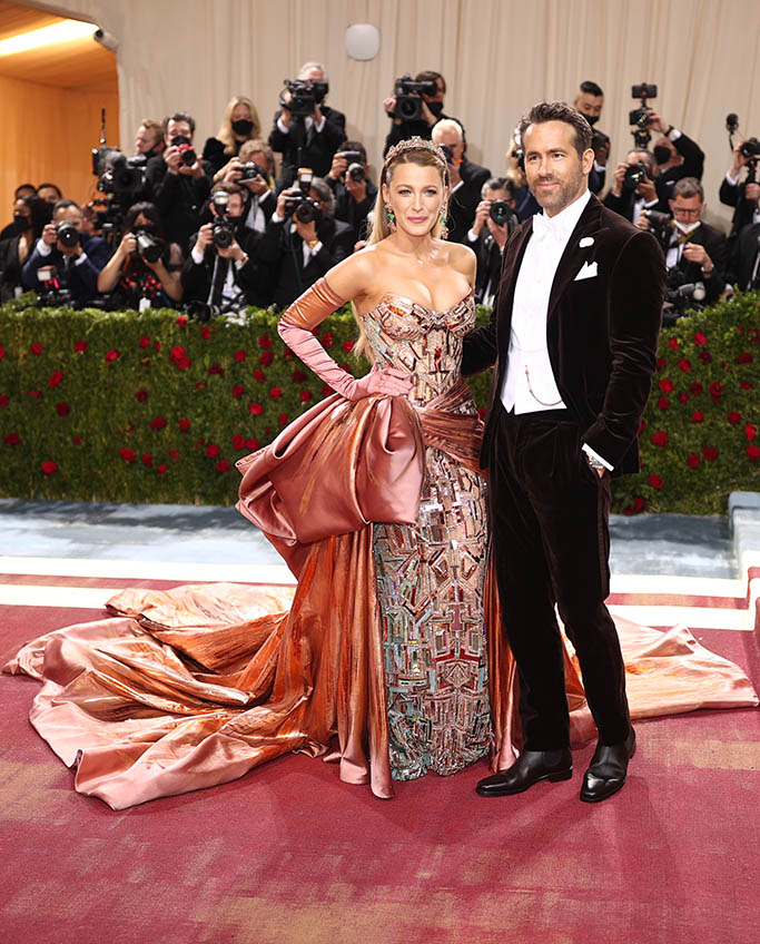 Blake Lively and Ryan Reynolds at The 2022 Met Gala celebrating In America: An Anthology of Fashion held at the The Metropolitan Museum of Art on May 2, 2022 in New York City.