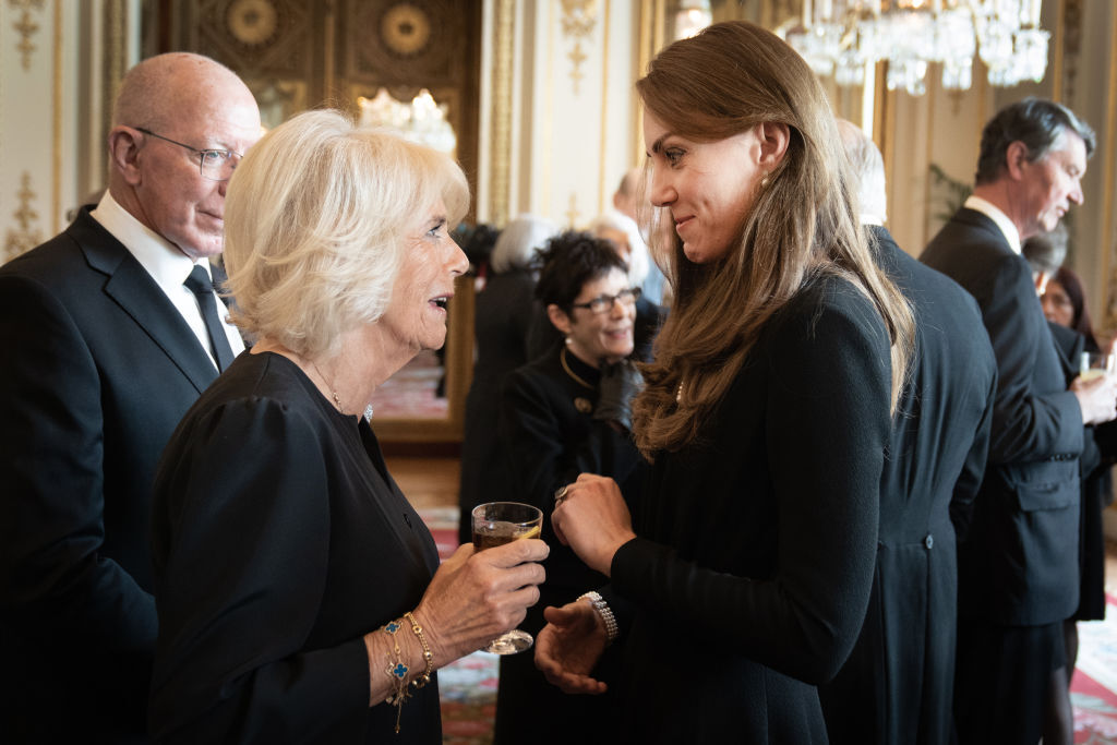  Britain's King Charles III and Catherine, Princess of Wales during a lunch held for governors-general of the Commonwealth nations at Buckingham Palace on September 17, 2022 in London, England. 