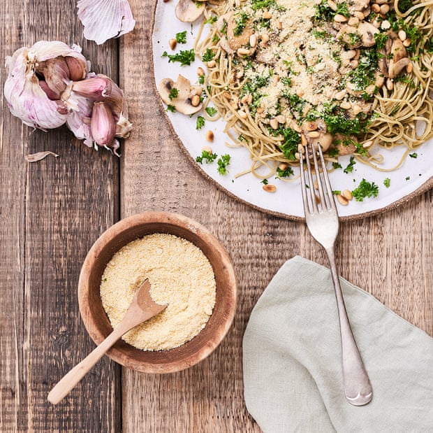 Plant-based parmesan: made with a blitz of nutritional yeast and nuts