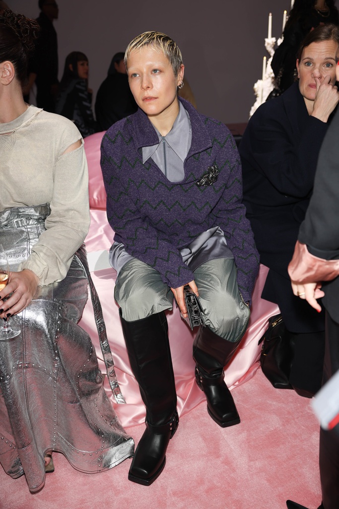 Emma D’Arcy attends the Acne Studio Womenswear Spring/Summer 2023 show as part of Paris Fashion Week on September 28, 2022 in Paris, France. 