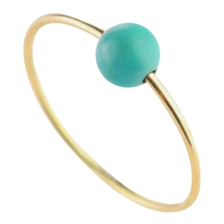 Ring with sperical Turquoise bead