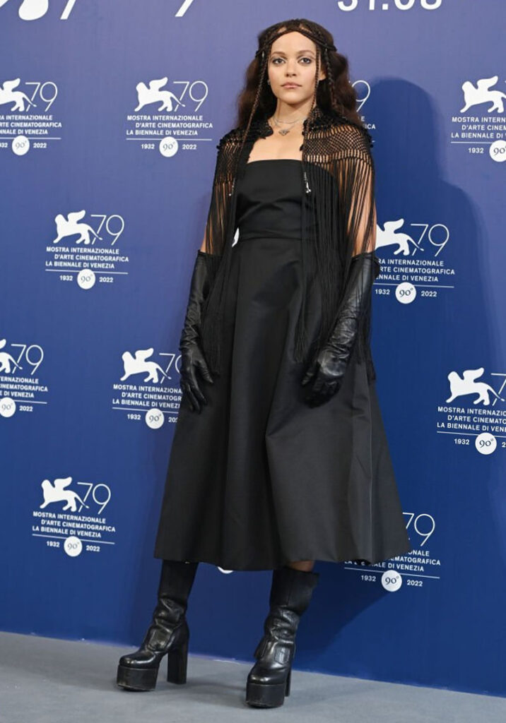 Quintessa Swindell Wore Dior To The 'Master Gardener' Venice Film Festival Premiere