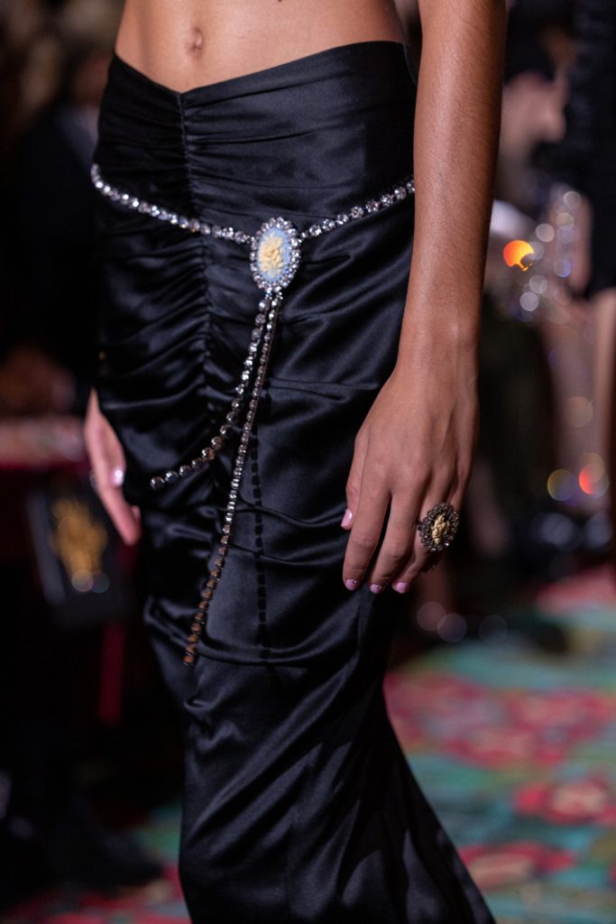 statement skirts Alessandra Rich Womenswear Spring/Summer 2023 show during Paris Fashion Week on September 30, 2022 (Photo by Pietro D'Aprano/Getty Images)