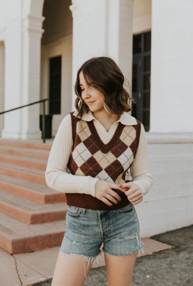 Sweater vests and shorts