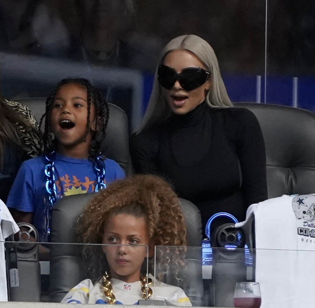 Kim Kardashian, Saint West, Los Angeles Rams