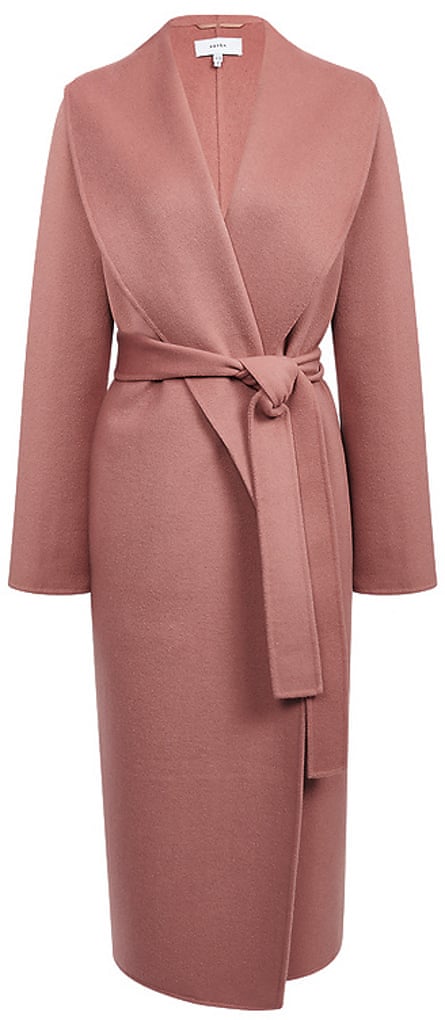 pink wrap coat