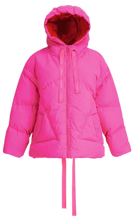 Pink puffer coat