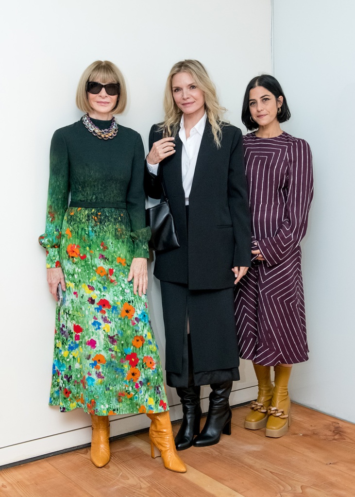 Anna Wintour, Michelle Pfeiffer, Celia Ellenberg, at Vogue Forces of Fashion 2022 on Oct. 14, 2022.