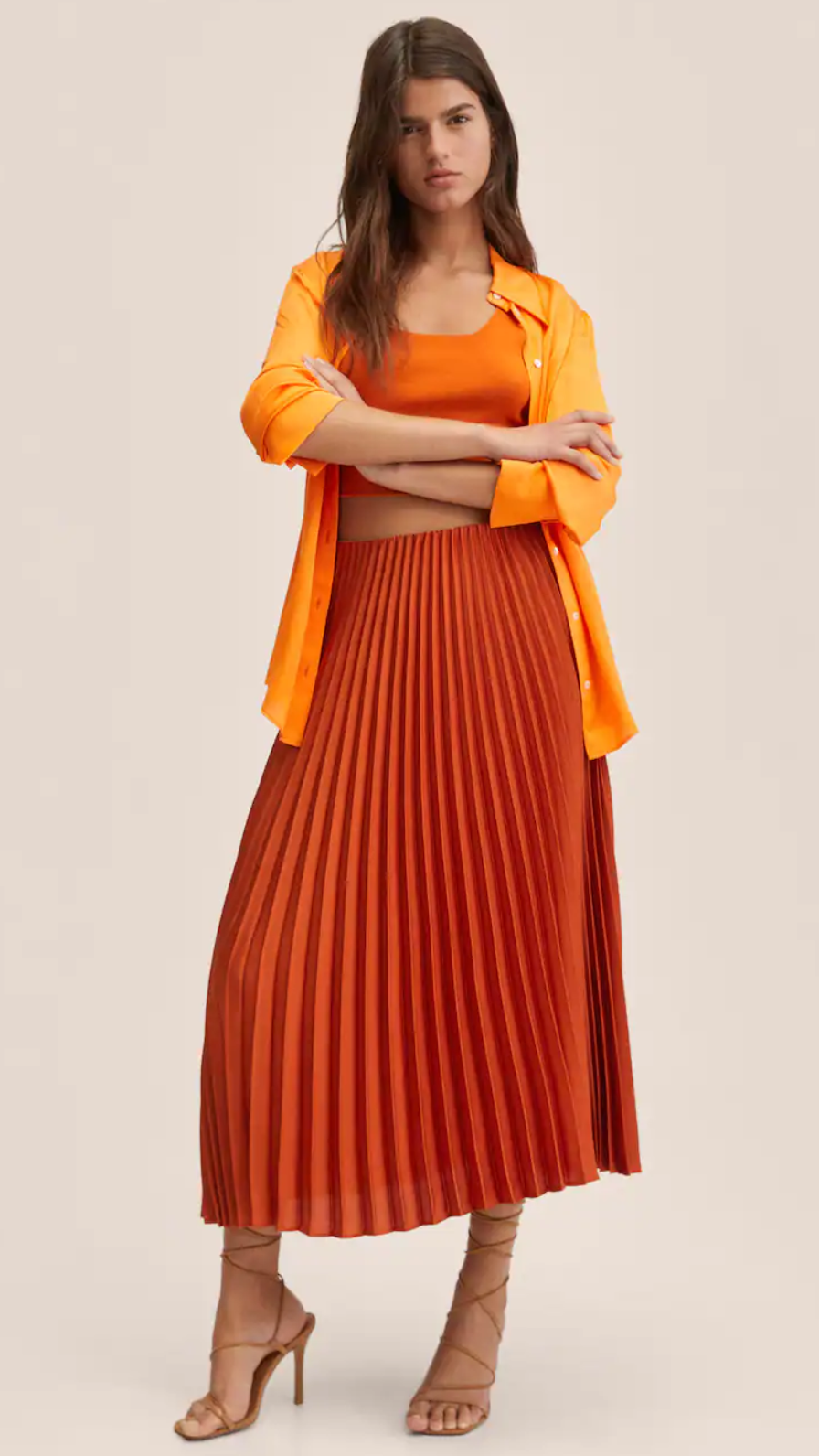 fall must have fashion trends 2022 Pleated midi skirt from Mango