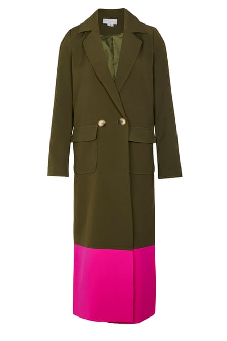 1. Khaki and fuchsia coat, £159, neverfullydressed.co.uk