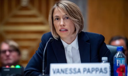 Vanessa Pappas, COO, TikTok, responds to questions during Senate committee hearing.