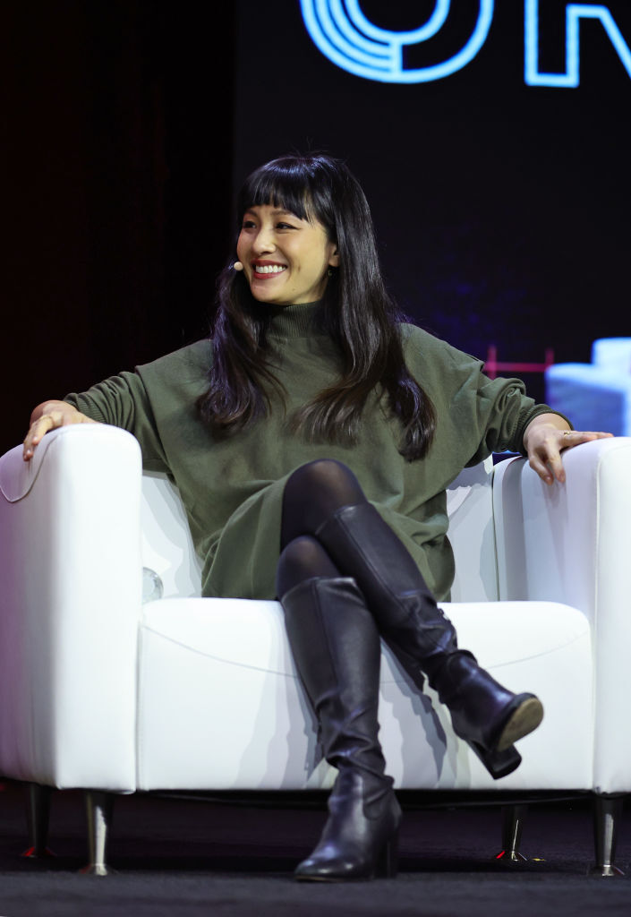 DANA POINT, CALIFORNIA - OCTOBER 24: Actor/Author Constance Wu speaks onstage during The 2022 MAKERS Conference at Waldorf Astoria Monarch Beach on October 24, 2022 in Dana Point, California. (Photo by Emma McIntyre/Getty Images for The MAKERS Conference)