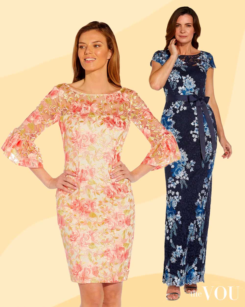 Adrianna Pappel Embroidered Floral Dresses