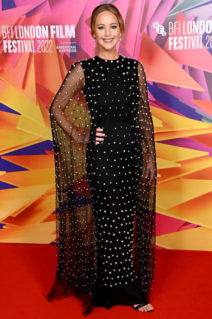 Jennifer Lawrence Wore Del Core To The 'Causeway' London Film Festival Premiere