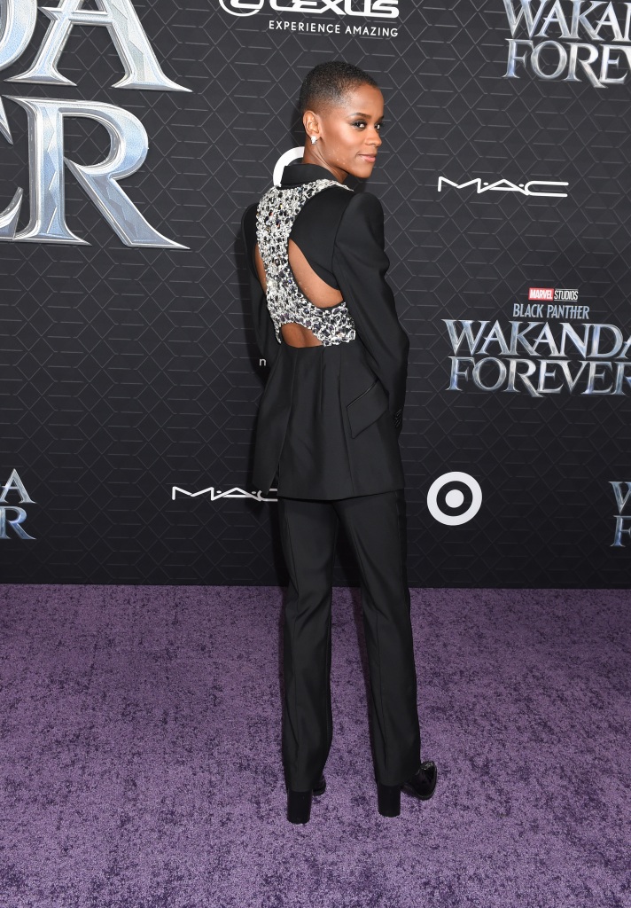 Letitia Wright at the world premiere of Marvel Studios’ “Black Panther: Wakanda Forever” held at the Dolby Theatre on October 26, 2022 in Los Angeles, California.