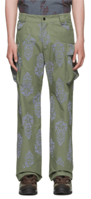 PariaFarzaneh Green Cotton Cargo Pants