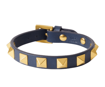 Valentino Rockstud Bracelet In Leather And Metal
