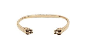 Alexander McQueen Twin Skull Bracelet in Gold