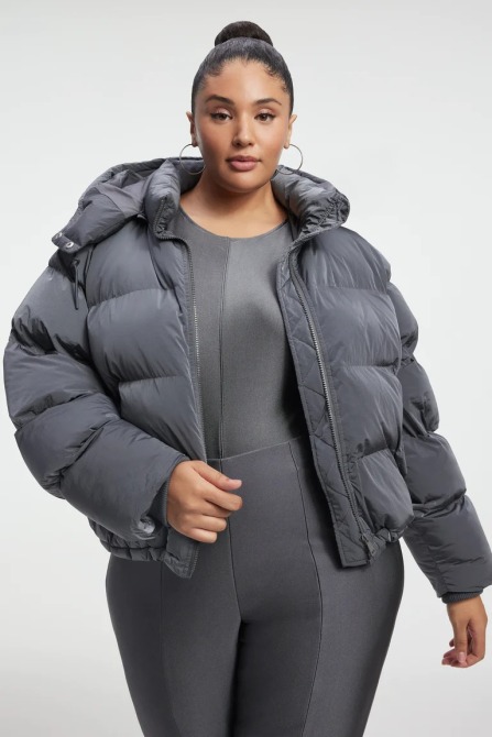 Good American Iridescent Puffer Jacket