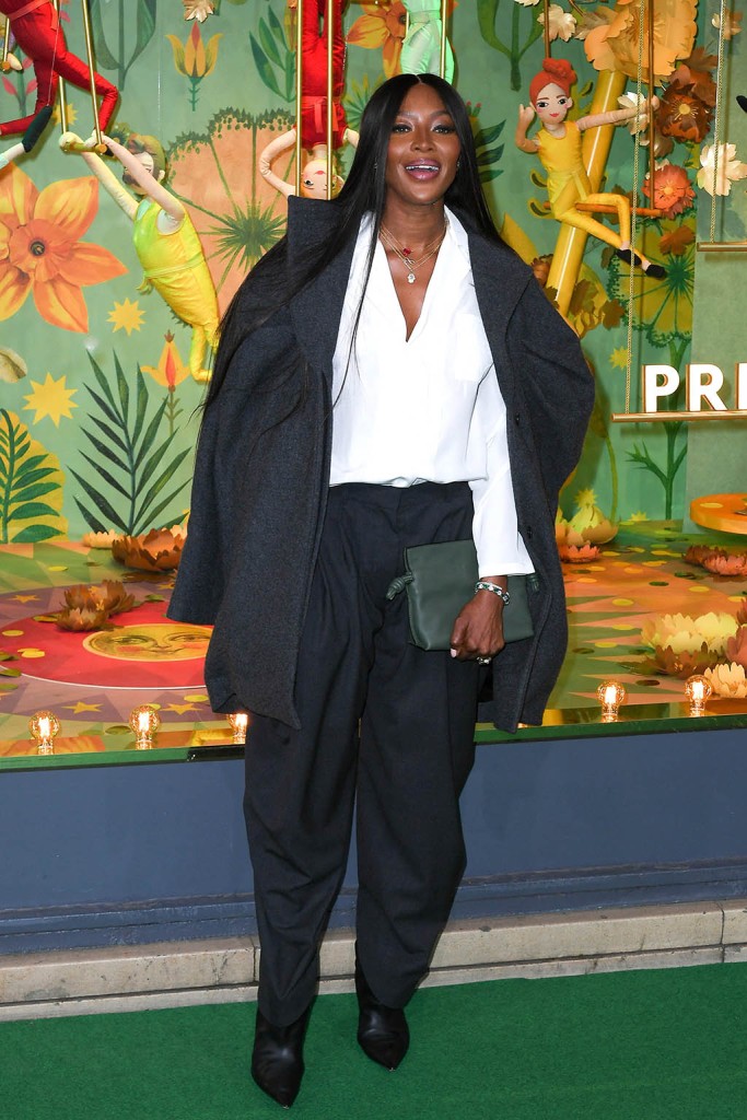 Naomi Campbell, Le Printemps Haussmann store, ankle boots 