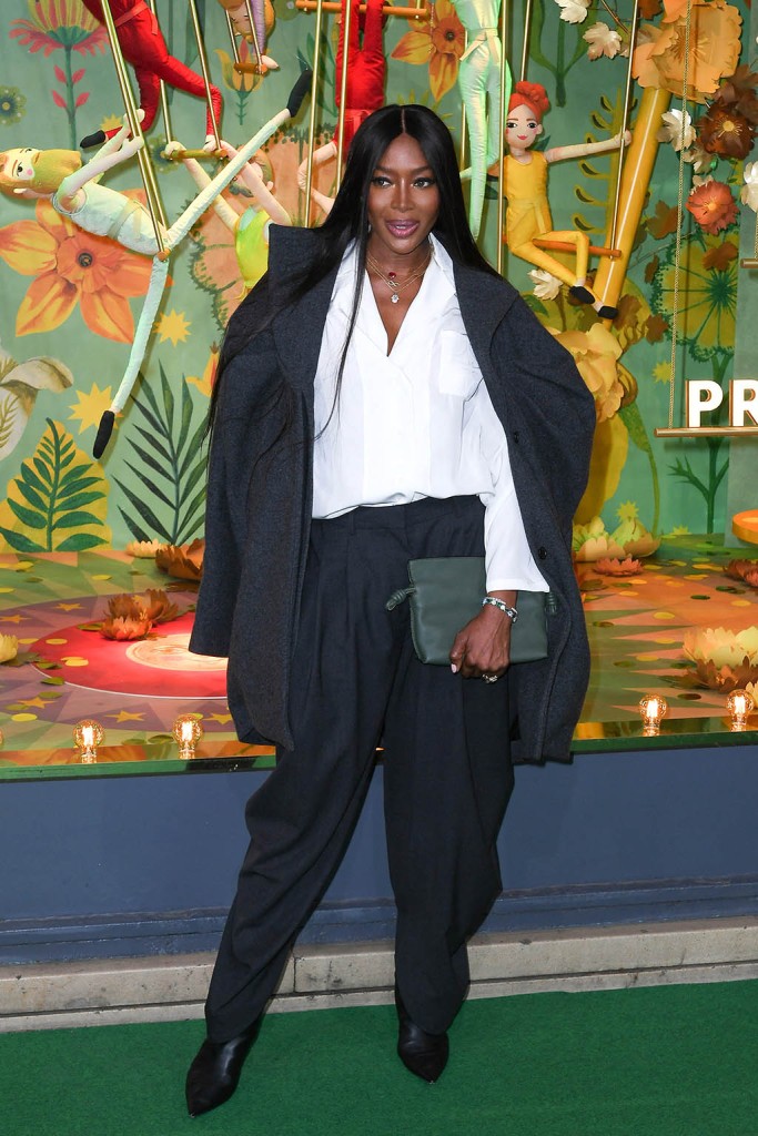 Naomi Campbell, Le Printemps Haussmann store, ankle boots 