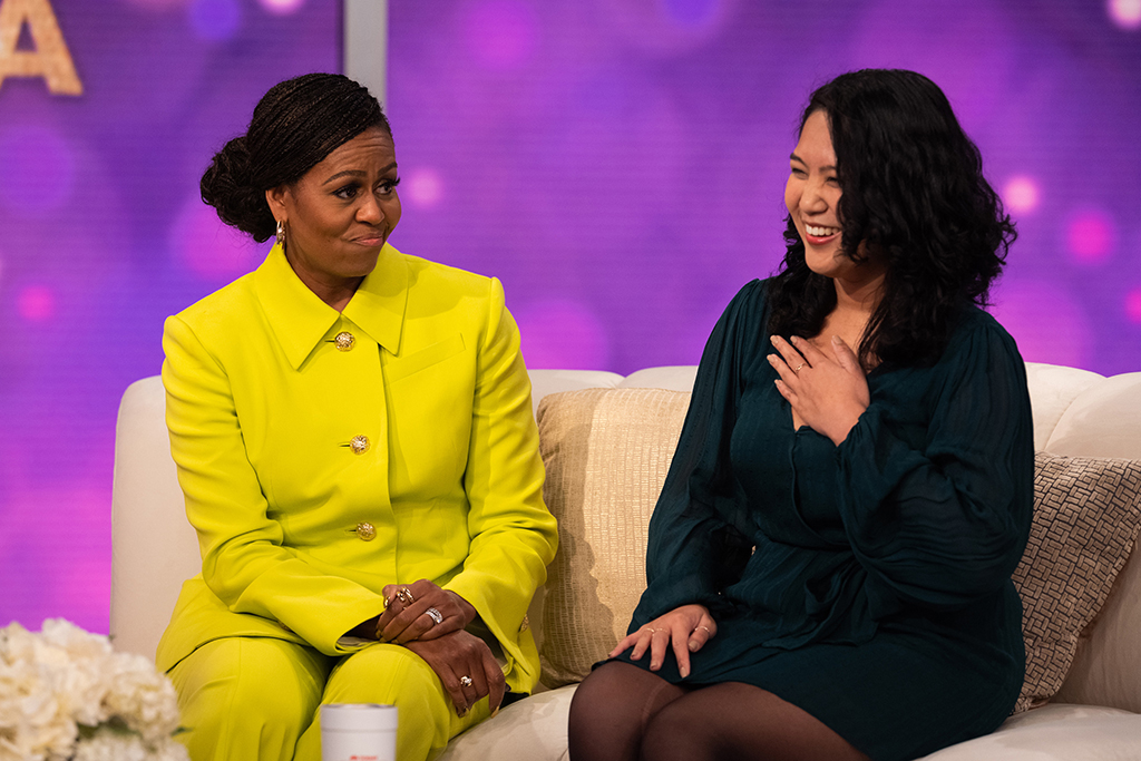 Michelle Obama and Irene Dimatulac on 