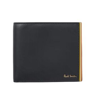 Paul Smith Logo-Print Striped Leather Billfold Wallet