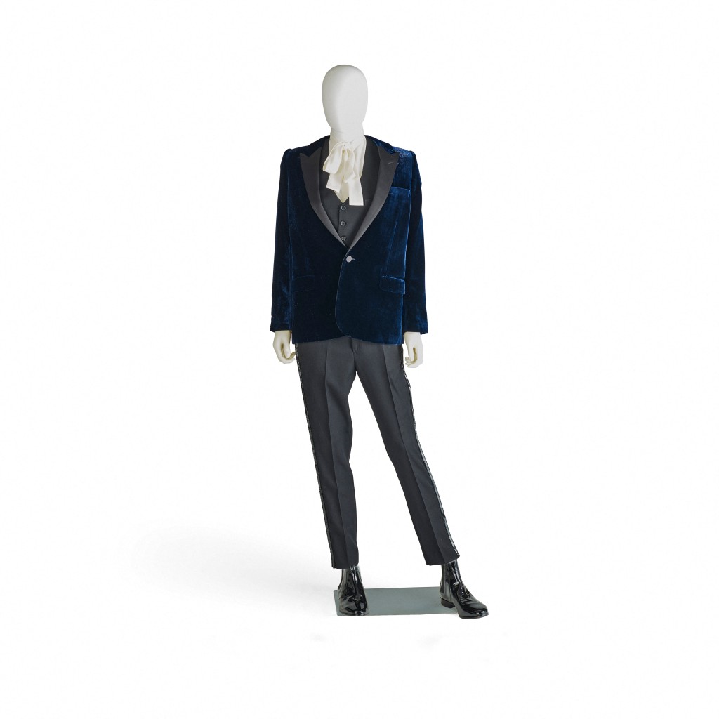 On December 7, a selection of wardrobe items from significant moments in the personal life and career of Ellen DeGeneres (b. 1958) will come to auction with all sales proceeds benefiting Planned Parenthood at Bonhams Classic Hollywood: Film and Television sale in Los Angeles. The award-winning comedian and talk show host, is known by her signature style - her tailored suits and a good pair of sneakers. The sale will include tuxedos and jackets from her numerous times hosting and attending major awards ceremonies as well as two pairs of Nike sneakers custom made for Ellen and her wife Portia de Rossi on the occasion of their wedding which are estimated at $2,000 – 3,000. Two pairs of Nike sneakers custom-made for Ellen DeGeneres and Portia de Rossi for their wedding, estimated at $2,000 – 3,000, and a Gucci tuxedo worn by Ellen to host the 79th Annual Academy Awards®, estimated at $1,000 – 1,500. Additional items include: • Two custom Saint Laurent tuxedos worn by Ellen to host the 86th Annual Academy Awards®, each estimated at $1,000 – 1,500. • A custom black Saint Laurent tuxedo worn by Ellen to host the 86th Annual Academy Awards®, estimated at $1,000 – 1,500. • A custom Zac Posen tuxedo worn by Ellen to the 2007 Vanity Fair Oscar® Party, estimated at $1,000 – 1,500. • Three Gucci tuxedos worn by Ellen to host the 79th Annual Academy Awards®, each estimated at $1,000 – 1,500. • A custom Celine jacket worn by Ellen at the 62nd Annual Grammy® Awards, estimated at $800 – 1,200. • A custom jacket worn by Ellen to the 2017 People’s Choice ® Awards, estimated at $800 – 1,200. 17 Nov 2022 Pictured: A-CUSTOM-NAVY-SAINT-LAURENT-TUXEDO-WORN-BY-ELLEN-DEGENERES-TO-HOST-THE-86TH-ANNUAL-ACADEMY-AWARDS. Photo credit: Bonhams/MEGA TheMegaAgency.com +1 888 505 6342 (Mega Agency TagID: MEGA918601_004.jpg) [Photo via Mega Agency]