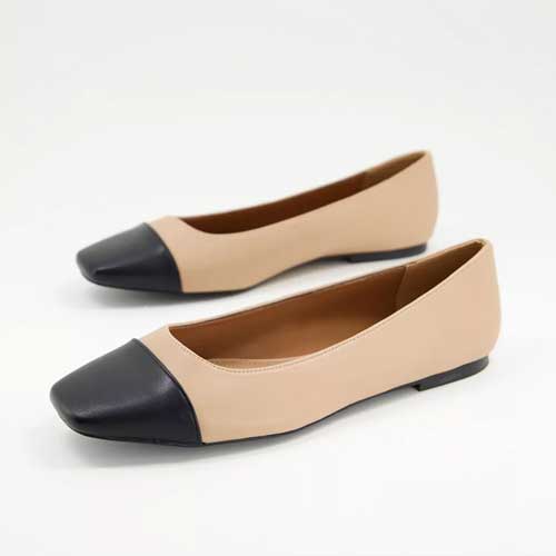 Asos Design Wide-fit Ballet Beige & black flats