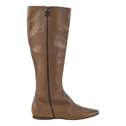 Brown flat boots, £210 by Chanel from vestiairecollective.com