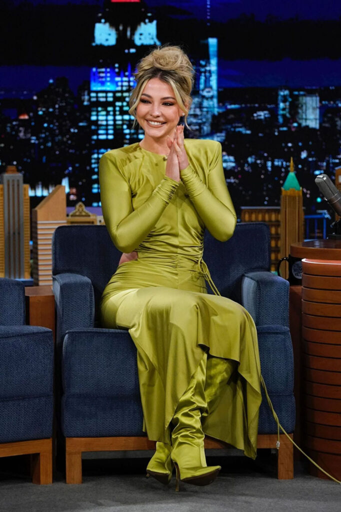 Madelyn Cline Wore Alexandre Vauthier On The Tonight Show Starring Jimmy Fallon
