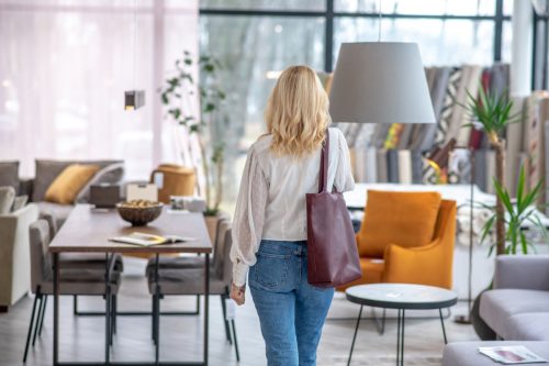 woman shopping for furniture