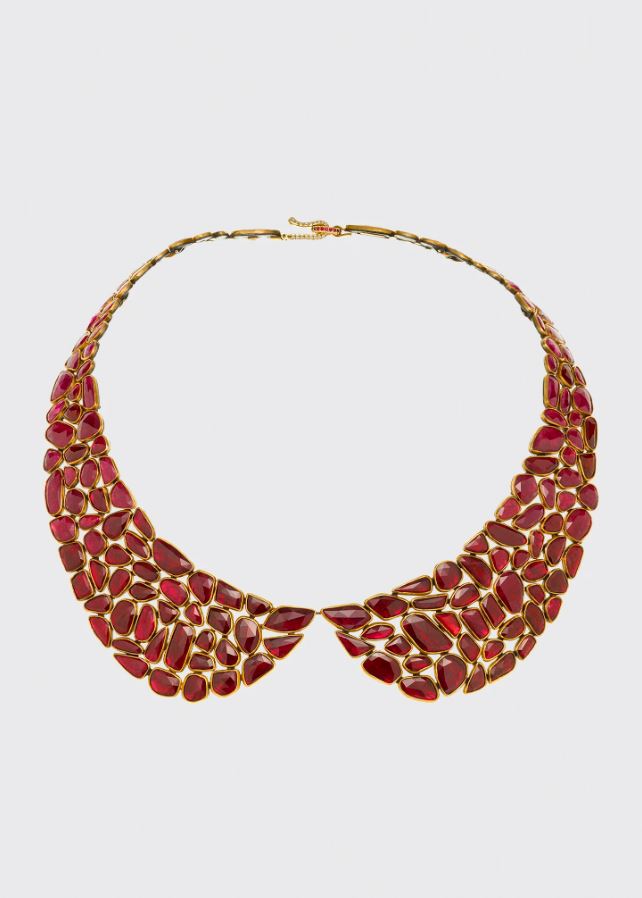 Peter Pan Collar Brilliant Ruby Necklace by Judy Geib what your jewelry says about you