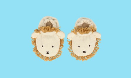 Lion baby booties