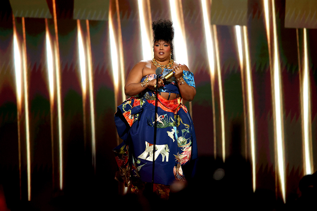 Lizzo accepts The People's Champion award on stage during the 2022 People's Choice Awards held at the Barker Hangar on Dec. 6, 2022 in Santa Monica, California.
