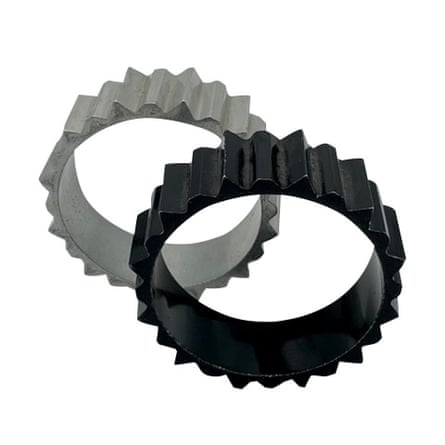 Grey and black Cog-shaped bangles