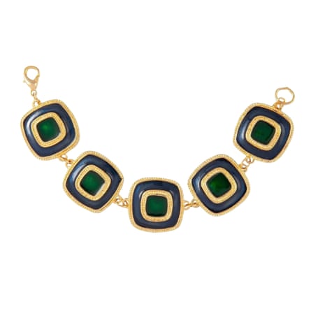 Gold and green enamel
