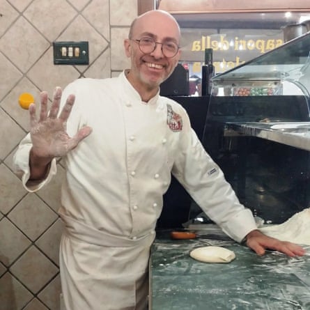 Attilio Bachetti in his Pignasecca pizzeria