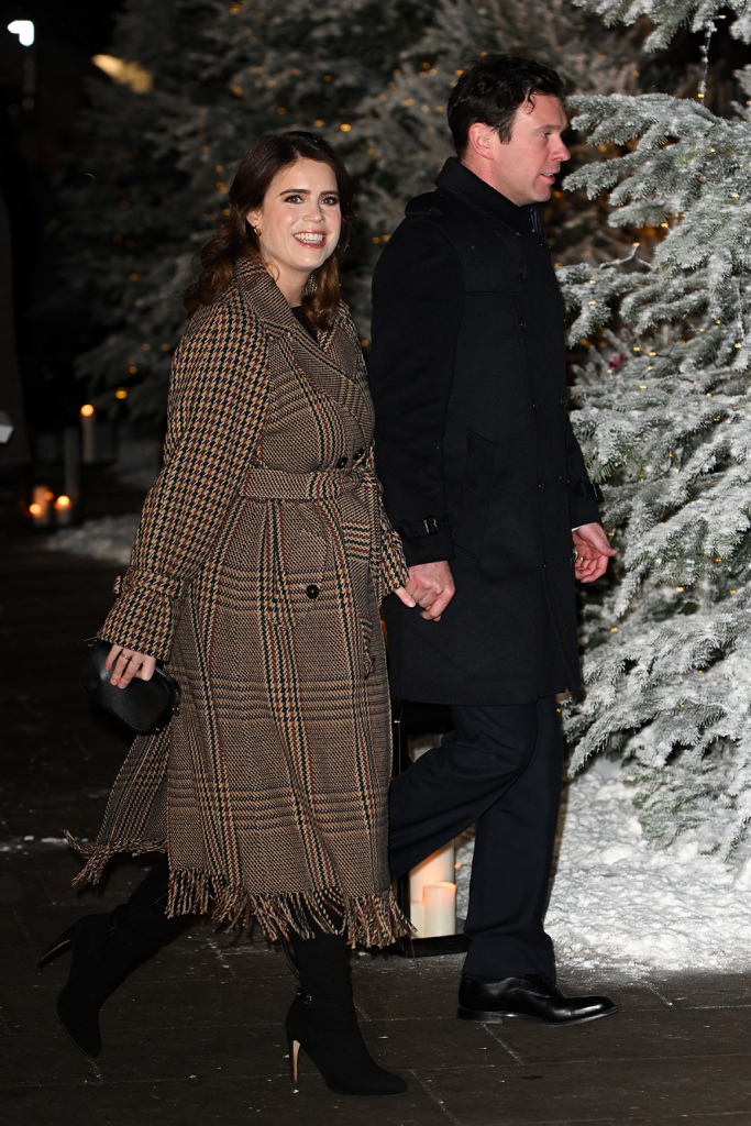 Princess Eugenie and Jack Brooksbank attend the 'Together at Christmas' Carol Service at Westminster Abbey on Dec. 15, 2022 in London.