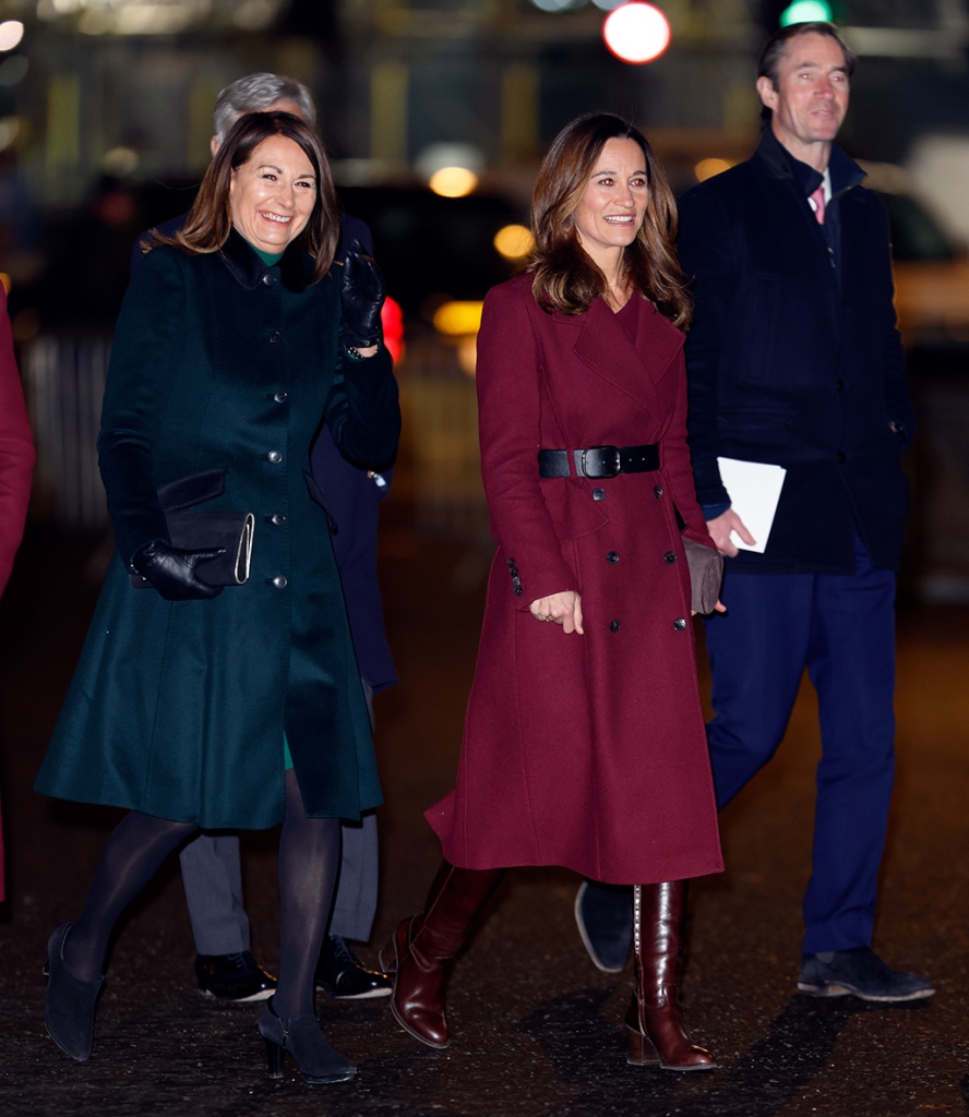 Carole Middleton, Pippa Middleton and James Matthews attend the 'Together at Christmas' Carol Service at Westminster Abbey on Dec. 15, 2022 in London.
