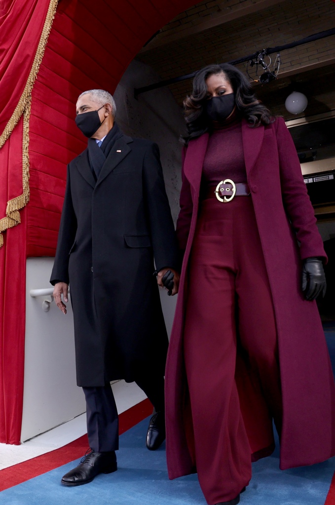 Former President Barack Obama and his wife Michelle are seen before US president-elect Joe Biden is sworn in as the 46th US President on January 20, 2021, at the US Capitol in Washington, DC. (Photo by JONATHAN ERNST / POOL / AFP) (Photo by JONATHAN ERNST/POOL/AFP via Getty Images)