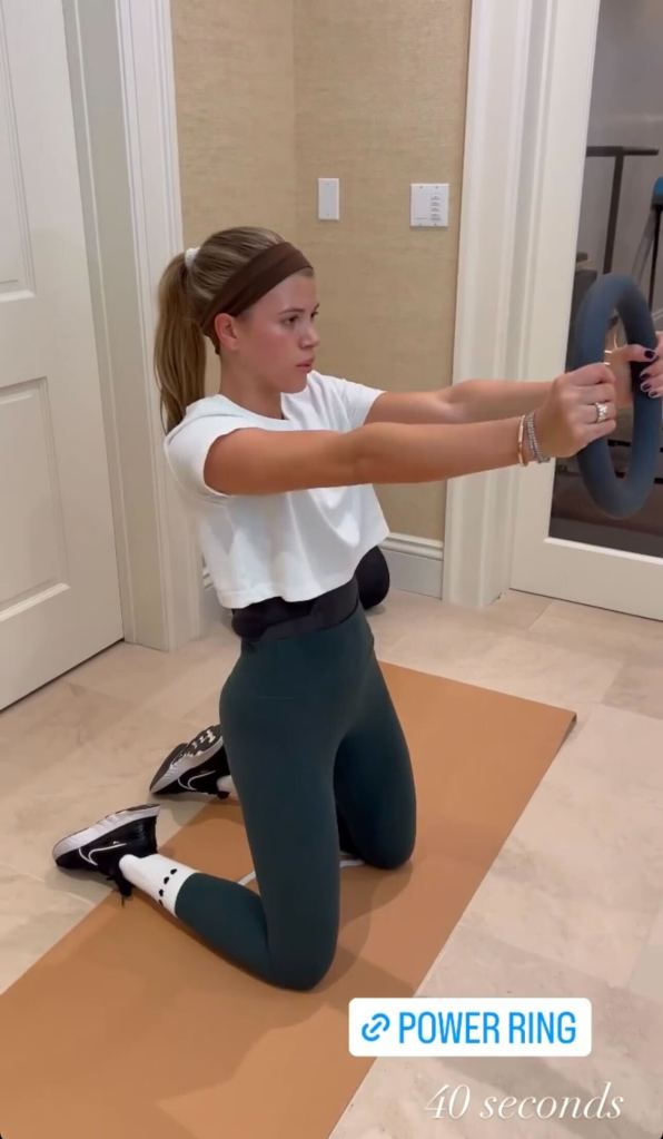 Sofia Richie sharing her work out over on Instagram.